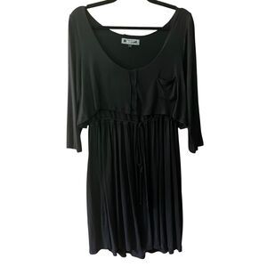 Zashi layered look 3/4 sleeve casual mini dress